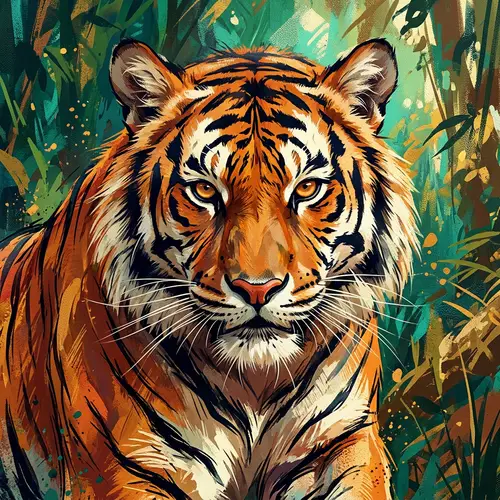 Intense and Passionate Tigress Illustration