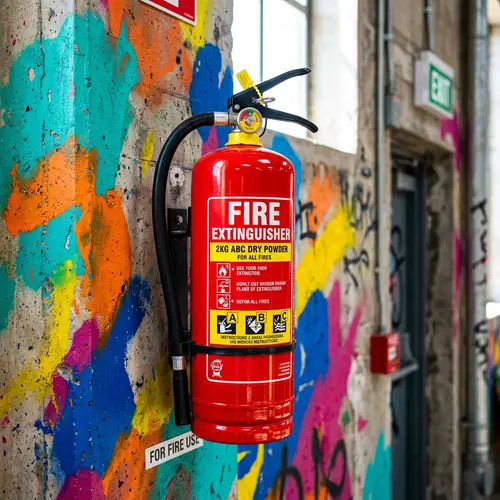 Vibrant Fire Extinguisher: Safety Equipment Showcase