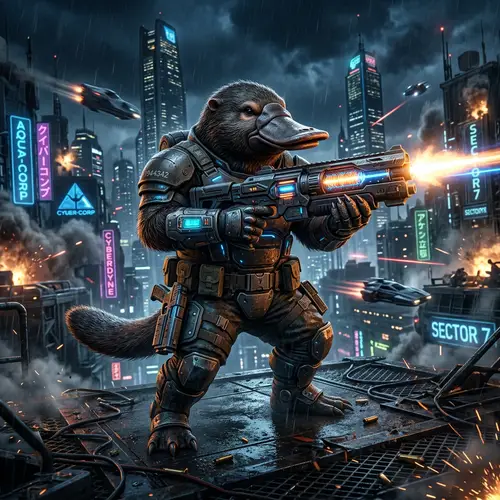 Futuristic Weapons of Humanoid Platypus