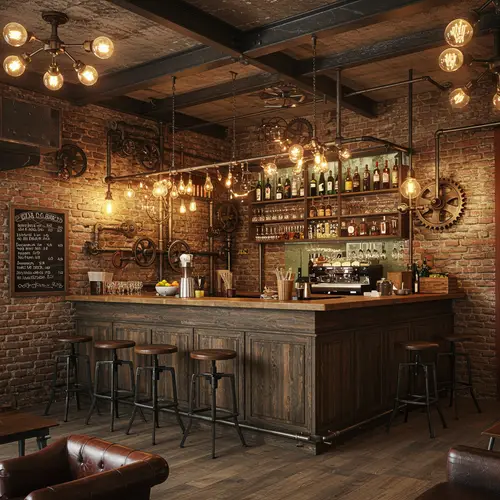 Industrial Style Bar Design Inspiration