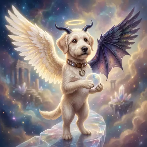 Celestial Canine Fusion: Symbol of Duality and Balance