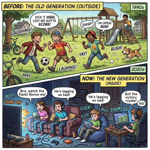 Kids Then and Now: Outdoor Play vs. Screen Time