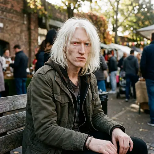 Resilient Albino Boy with Unique Features