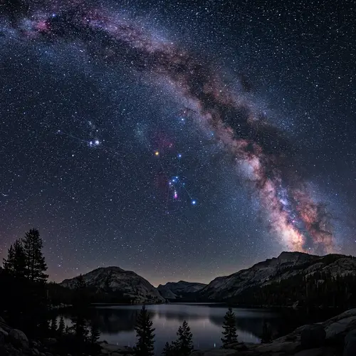 Starry Night Sky: Cosmic Spectacle of Celestial Wonders