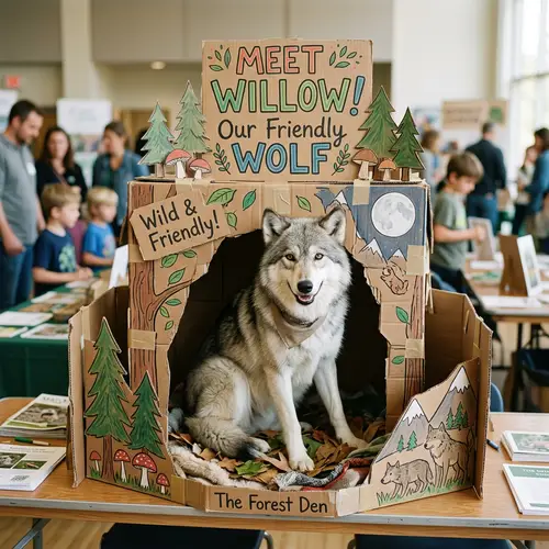 Friendly Wolf in Cardboard Display