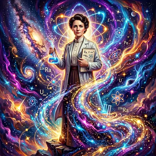 Surreal Portrait of Marie Curie: Art Meets Science