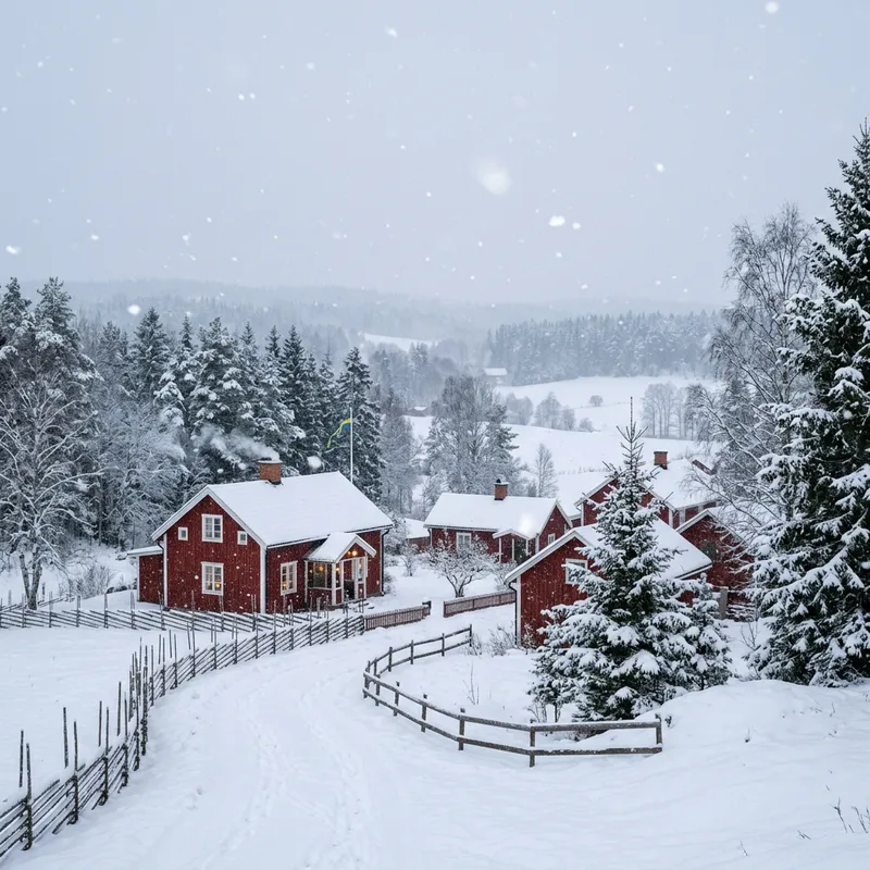 Tranquil Snow Scene in Scenic Sweden Tranquil Snow Scene in Scenic Sweden