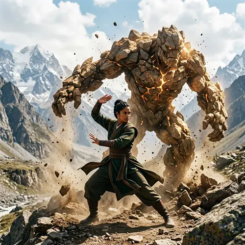 Earthbender Creating Earth Elemental | Martial Arts Scene