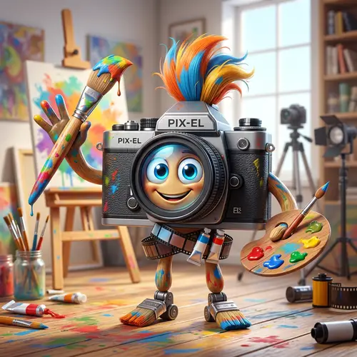 Creative Mascot: Camera and Paintbrush Design