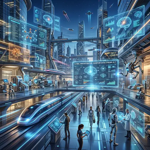 Futuristic Technology Scene | Advanced Gadgets & Holographic Displays