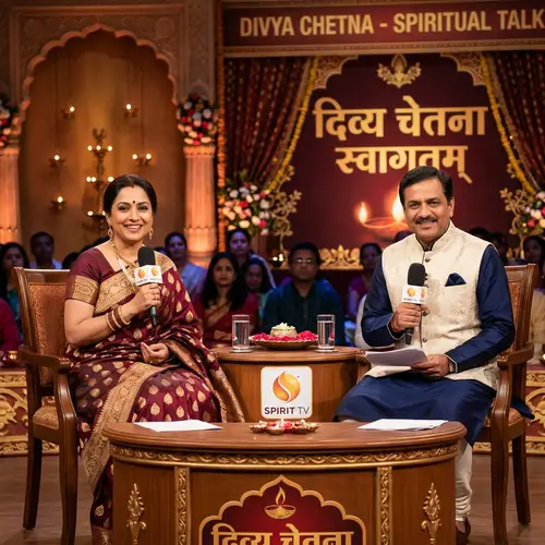 Indian Anchors in Traditional Outfits for Spiritual Shows