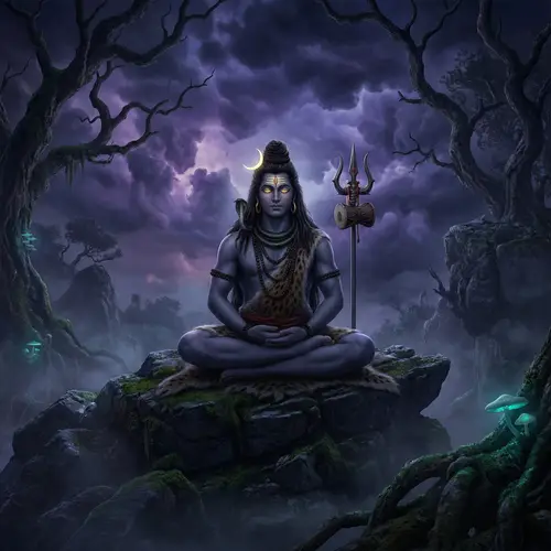 Lord Shiva: Ultra HD Fantasy Image with Open Eyes
