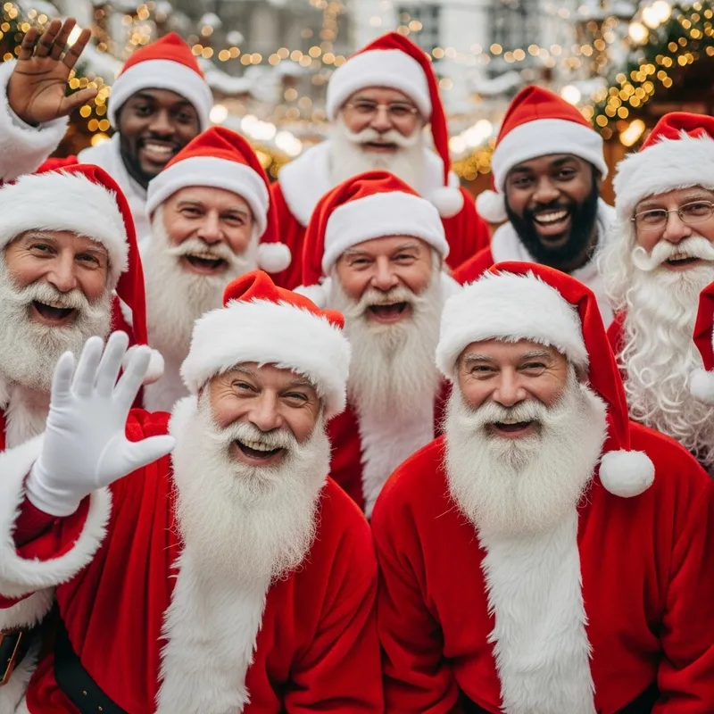 Men Dressed as Santa Claus: Festive Portraits