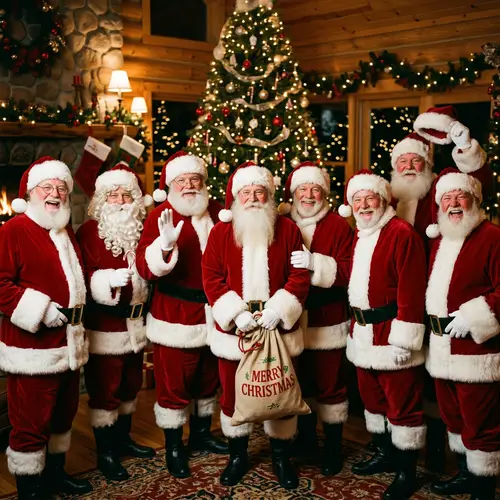 Men Dressed as Santa Claus: Festive Portraits