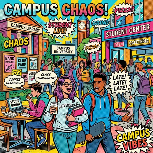 Vibrant Pop Art Depictions of Student Life