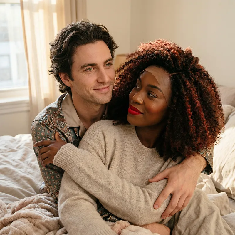 Serenade of Love: Gay Greek Man Embracing Curvy Black Woman