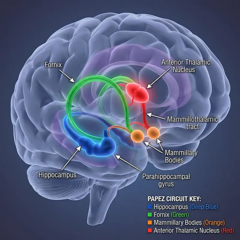 Papez Circuit Illustration of the Human Brain