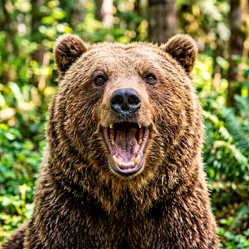 Adorable Bear Close-Up with Tongue Out