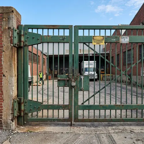 Detailed Warehouse Gate | Metal Structure with Rustic Appeal