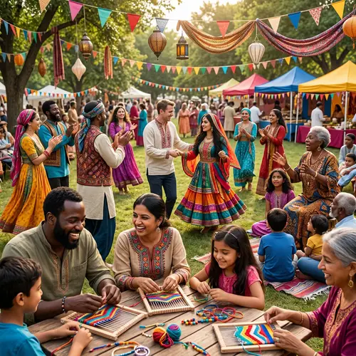 Vibrant Community Gathering: Diverse Cultures Celebrate Together