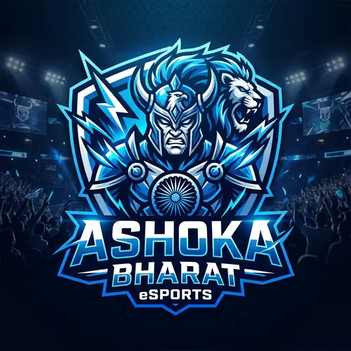 Ashoka Bharat eSports Logo Design in Blue and White Colors