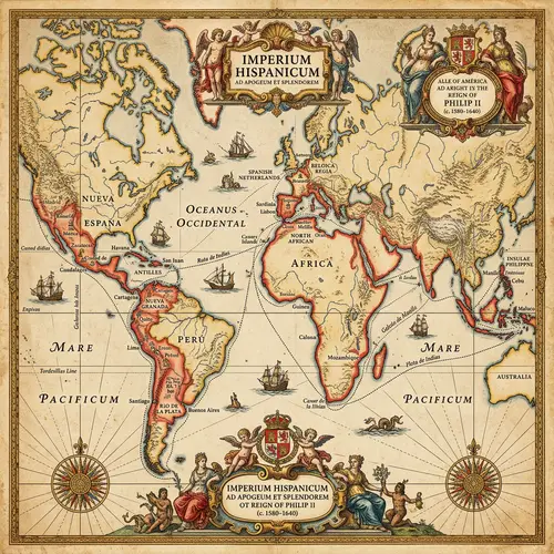Spanish Empire Map: Territories, Cities, Trade Routes | 16th Century