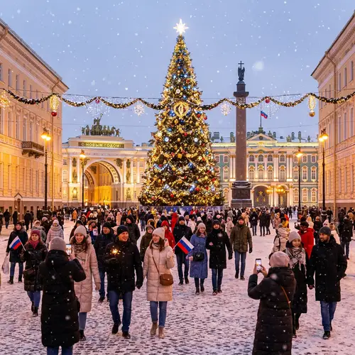 New Year Celebration in St. Petersburg | Festive Joy in a Winter Wonderland