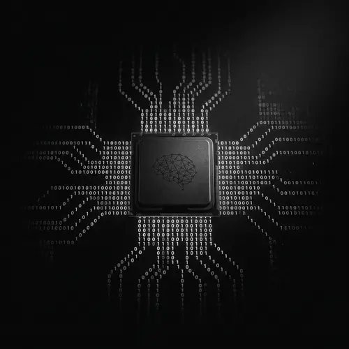 Dark & Minimalistic Visual Depicting AI | Binary Code Formation