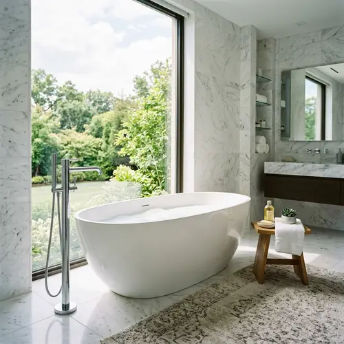 Modern Bathroom with Free-Standing Bathtub Design