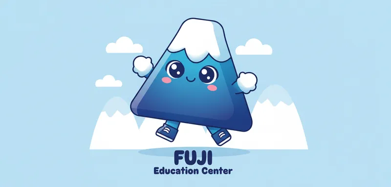 Cute Blue Fuji Mountain Mascot for Kids