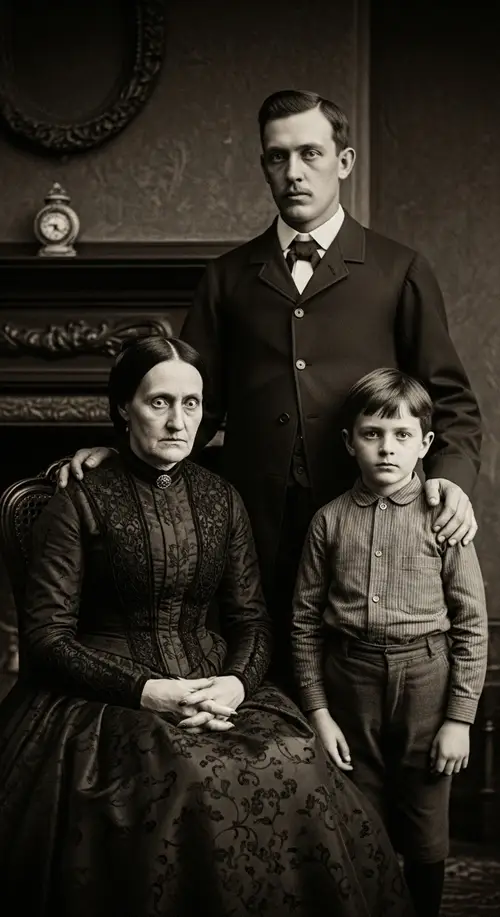 Creepy 1880s Witch Family Photo in Old House