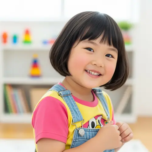 Cute Little Asian Girl Smiling - 4 Years Old