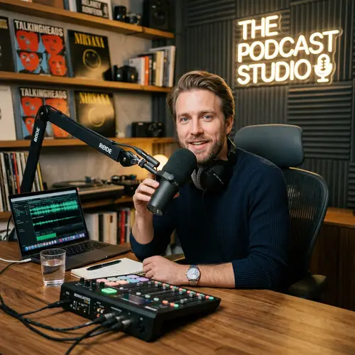 Hyper-Realistic Podcast Host in Studio