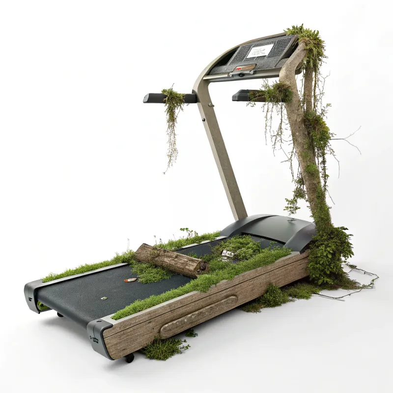 Abandoned Treadmill with Moss | Nature's Touch