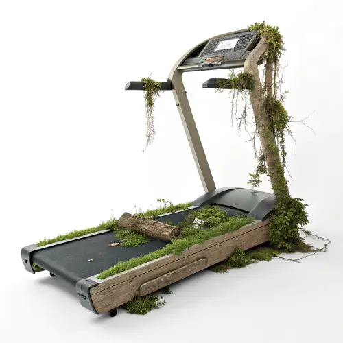 Abandoned Treadmill with Moss | Nature's Touch