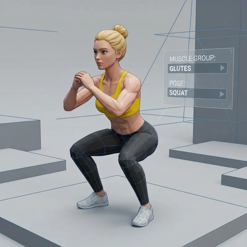 Sporty Girl in 3D Modeling - Fitness & Style