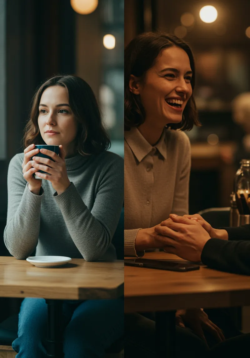 Contrasting Moments: A Split-Screen Portrait