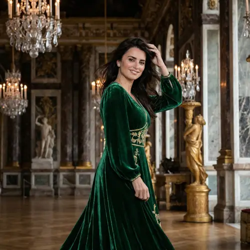 Elegant Mediterranean Beauty in Glamorous Gown