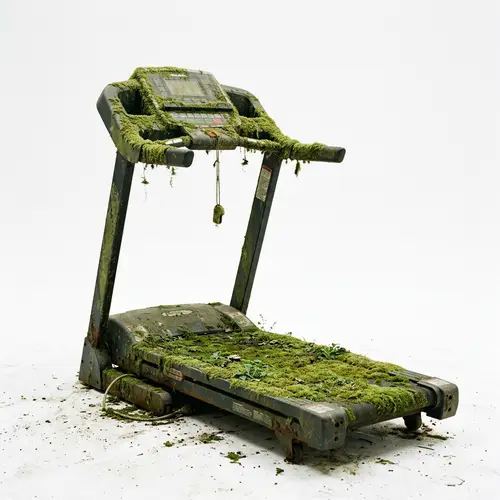 Abandoned Treadmill with Moss | Nature's Touch