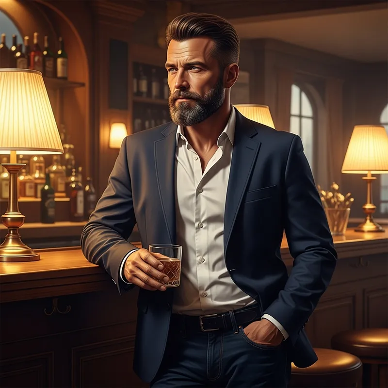 Handsome Man in Bar - Ultra Realistic Art