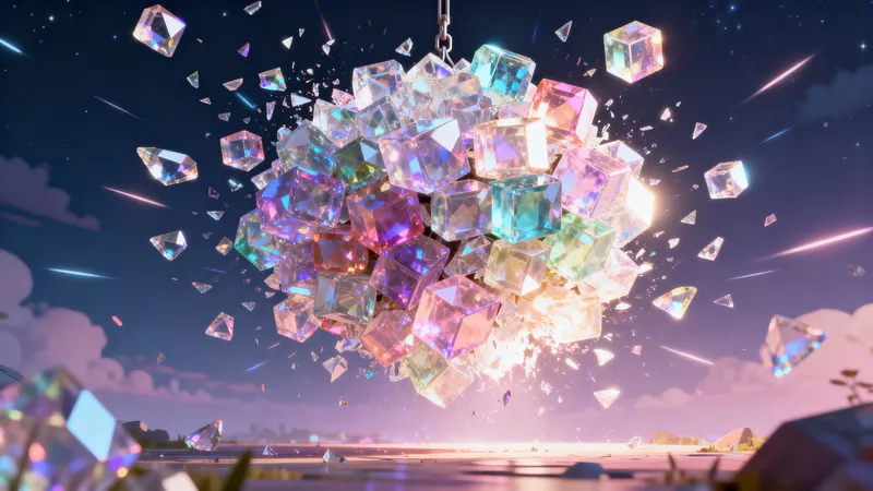 Bursting Crystals 3D Render in Pastel Tones Bursting Crystals 3D Render in Pastel Tones