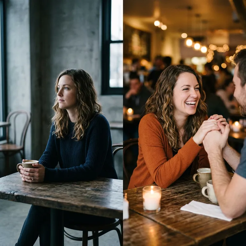 Contrasting Moments: A Split-Screen Portrait