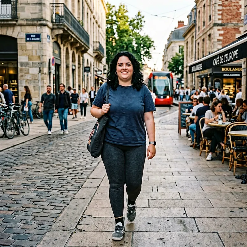 European Girl in Leggings - Street Style Fashion