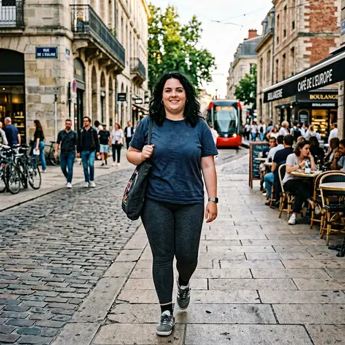 European Girl in Leggings - Street Style Fashion