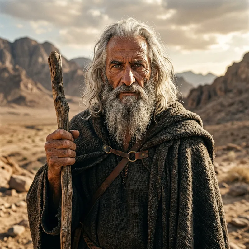 Realistic Biblical Portrait of Moses
