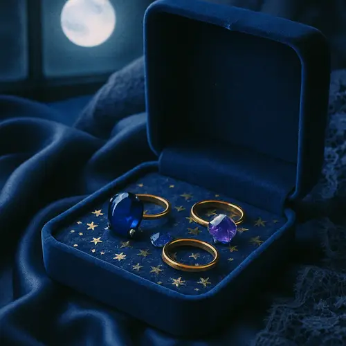 Luxurious Velvet Jewelry Box Under Moonlight
