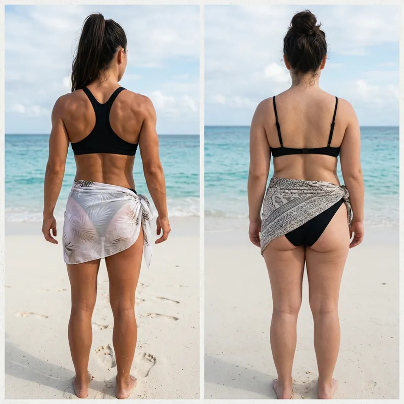 Before/After Fitness Transformation: Realistic Collage