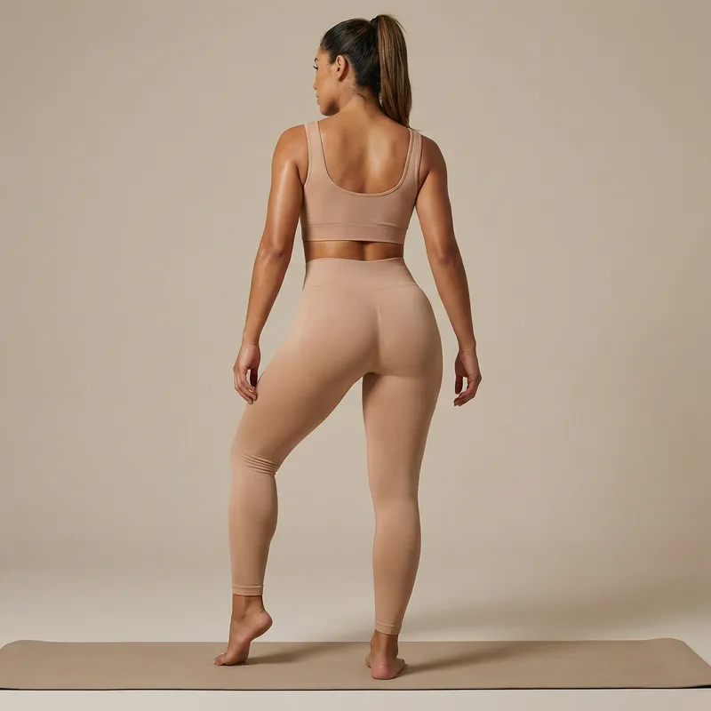 Athletic Latina in Nude-Tone Fitness Wear