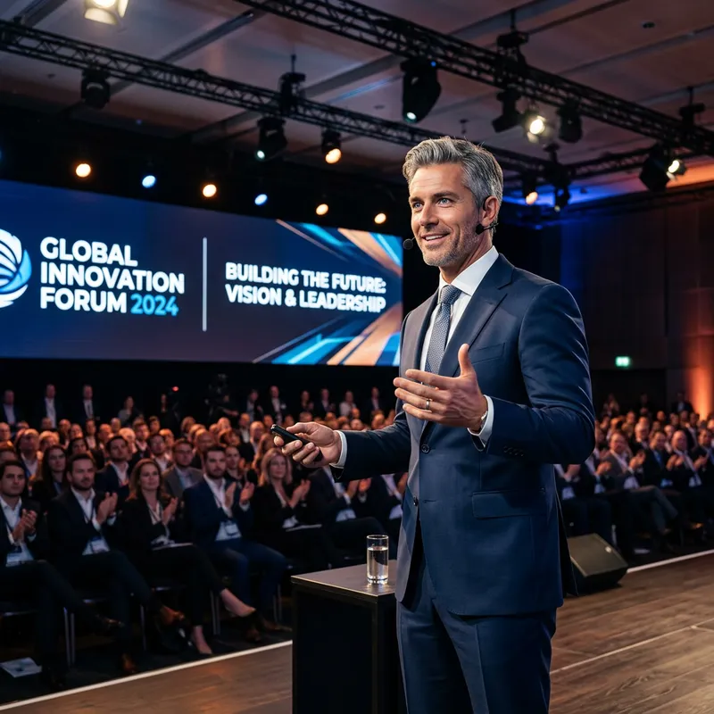 Inspiring Conference Speaker Delivering Keynote Address