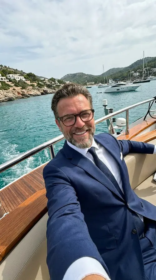 Stylish Selfie of a 45-Year-Old Man in a Suit